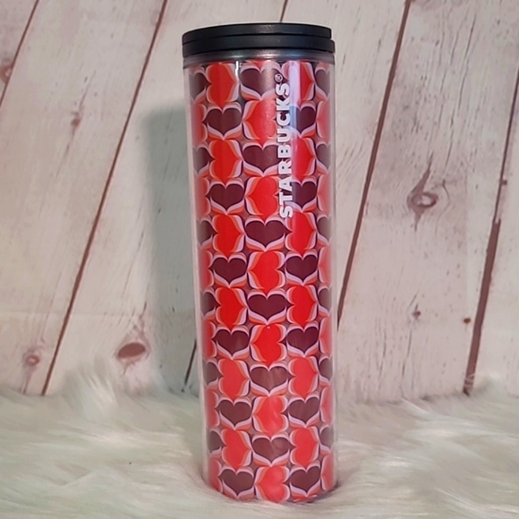 🆕️NWT 2019 Starbucks 16oz Valentines Day Heart Pink Red Travel Insulated Cup - Picture 5 of 13